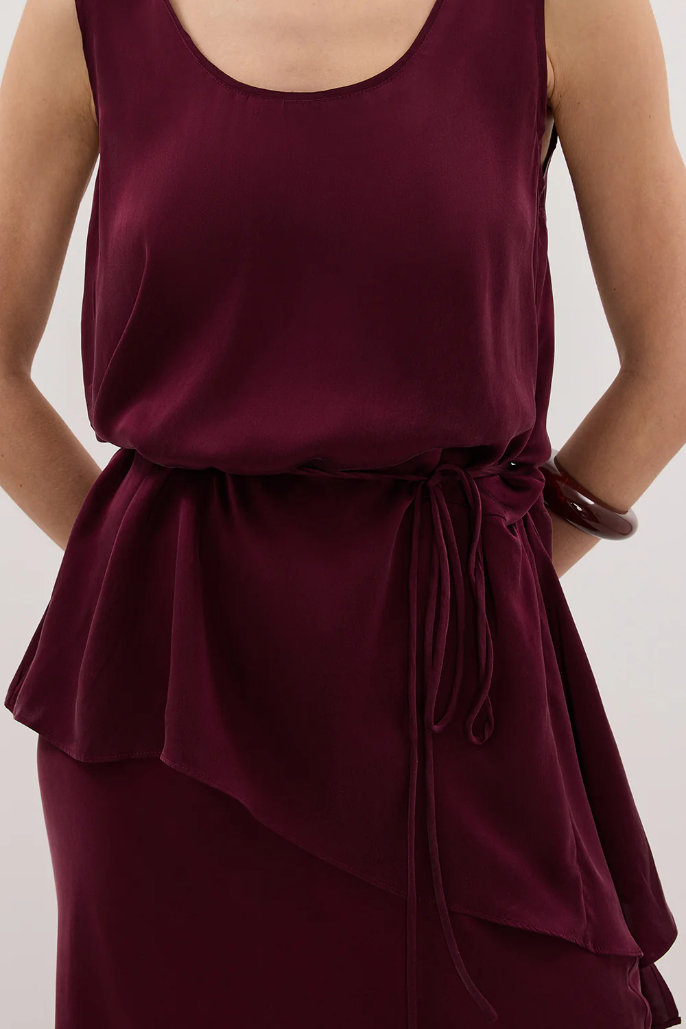 LETTIE MERLOT SILK CAMI TOP - Gamepaces