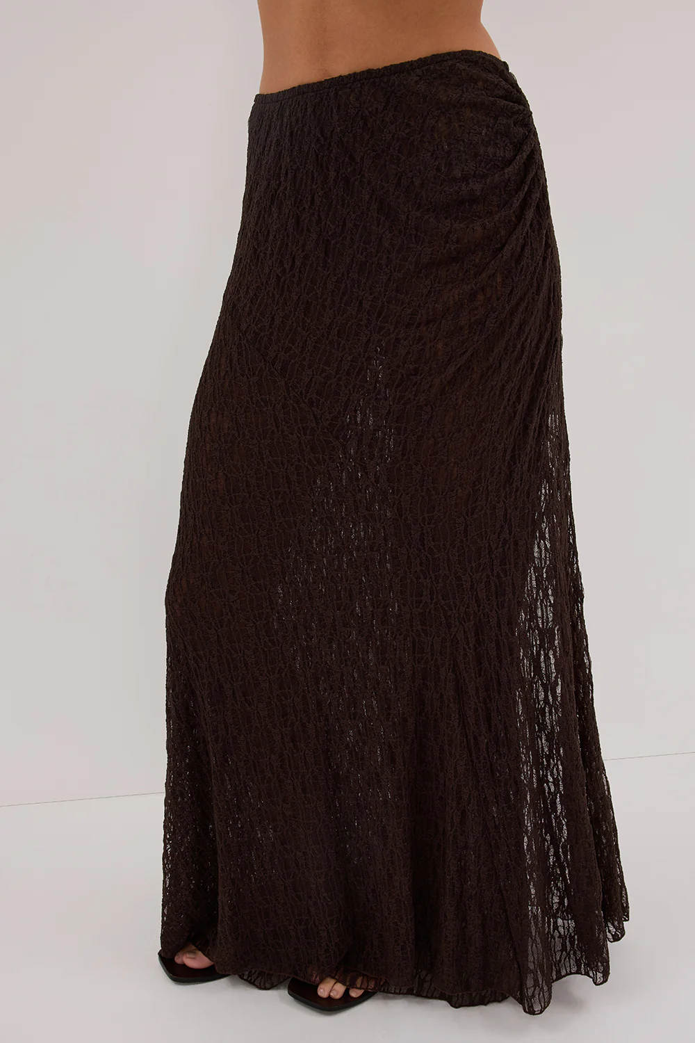 LIZZIE DARK CHOC LAYERED LACE SKIRT - Gamepaces