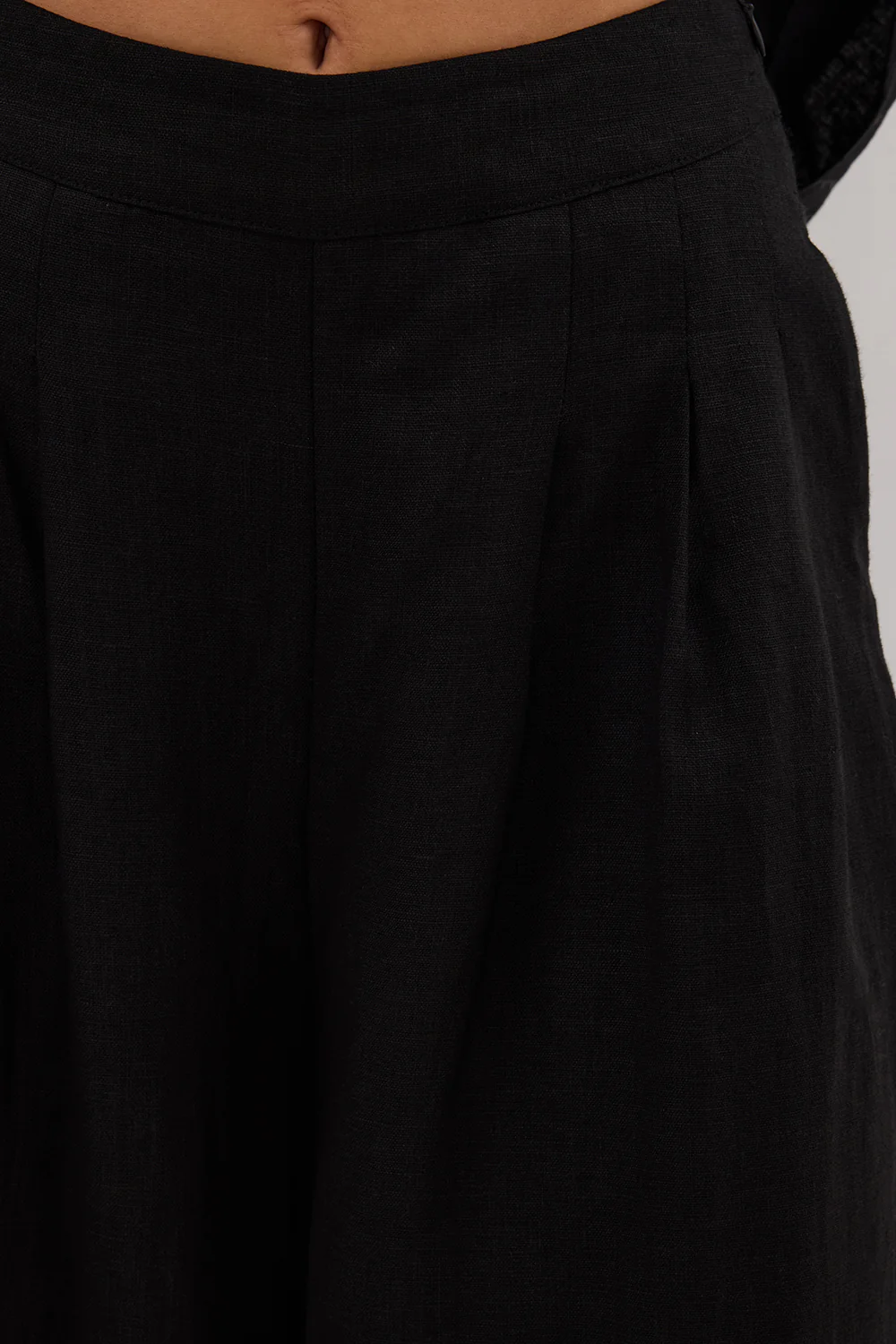CODY BLACK WIDE LINEN PANT - Gamepaces