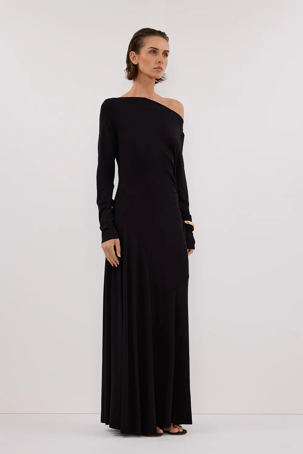 HADLEY BLACK LONG SLEEVE KNIT MAXI DRESS - Gamepaces