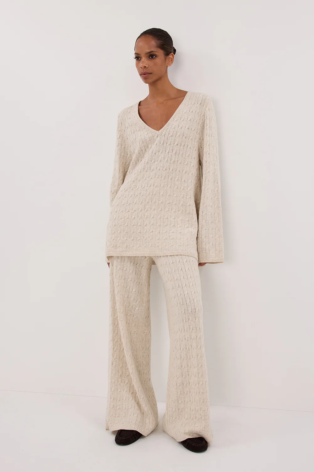 MAREN CHALK CABLE KNIT JUMPER - Gamepaces