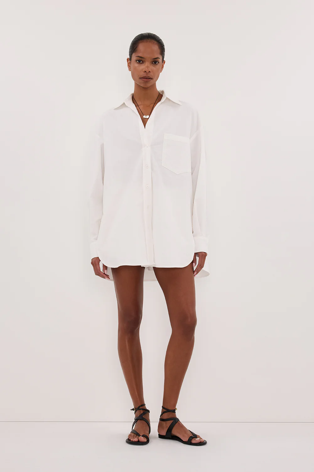 RHEA 2.0 WHITE OVERSIZED COTTON SHIRT - Gamepaces