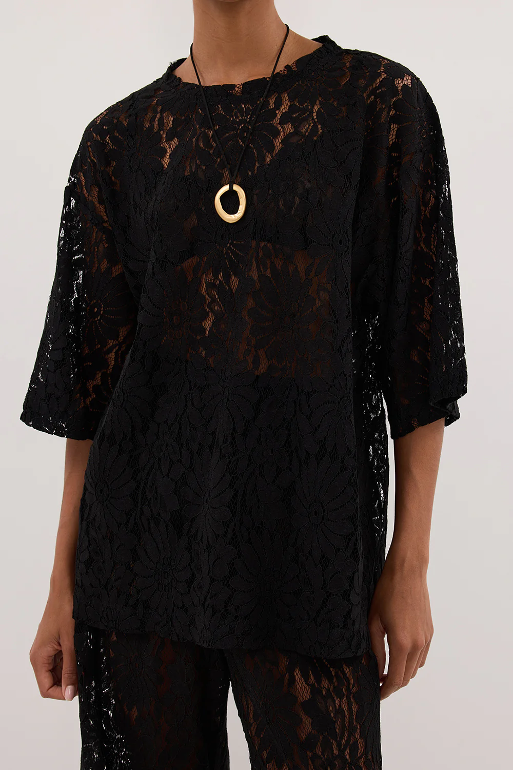 WILMA BLACK LACE TEE - Gamepaces