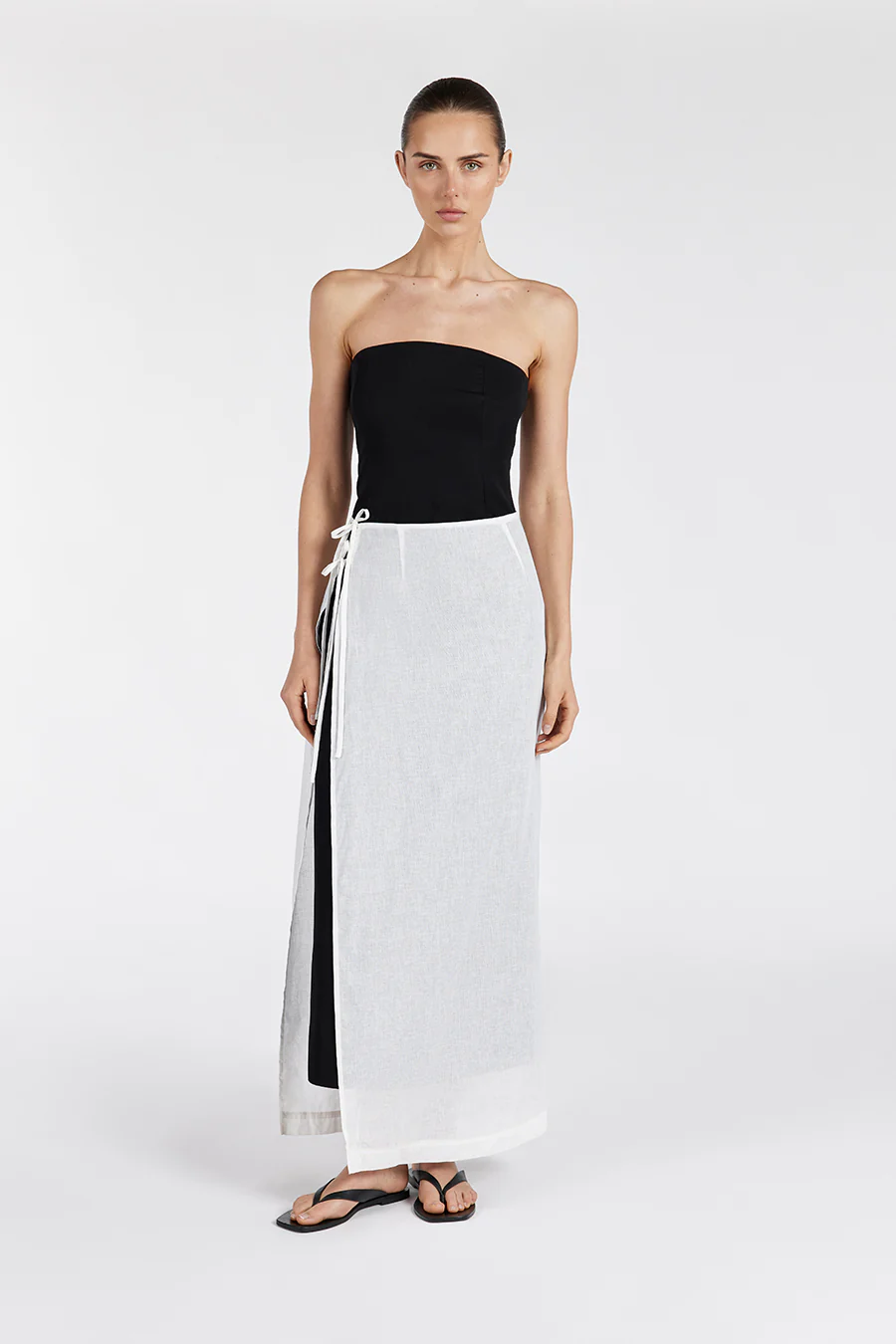 LINA WHITE SARONG SHEER SKIRT - Gamepaces