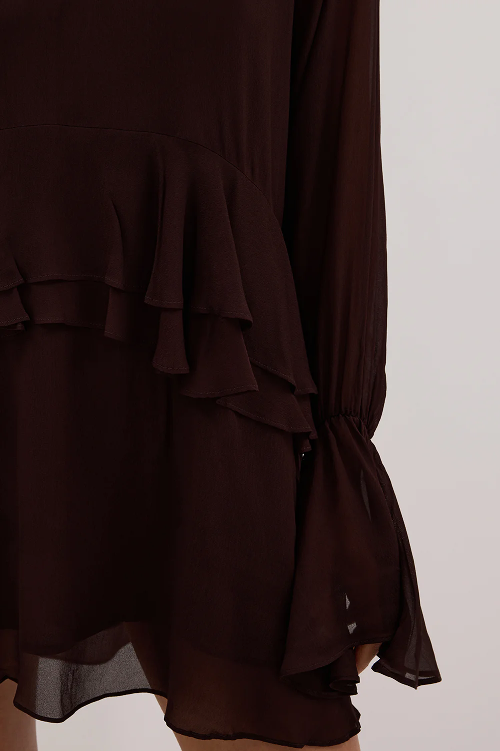 BODHI DARK CHOC LONG SLEEVE MINI DRESS - Gamepaces