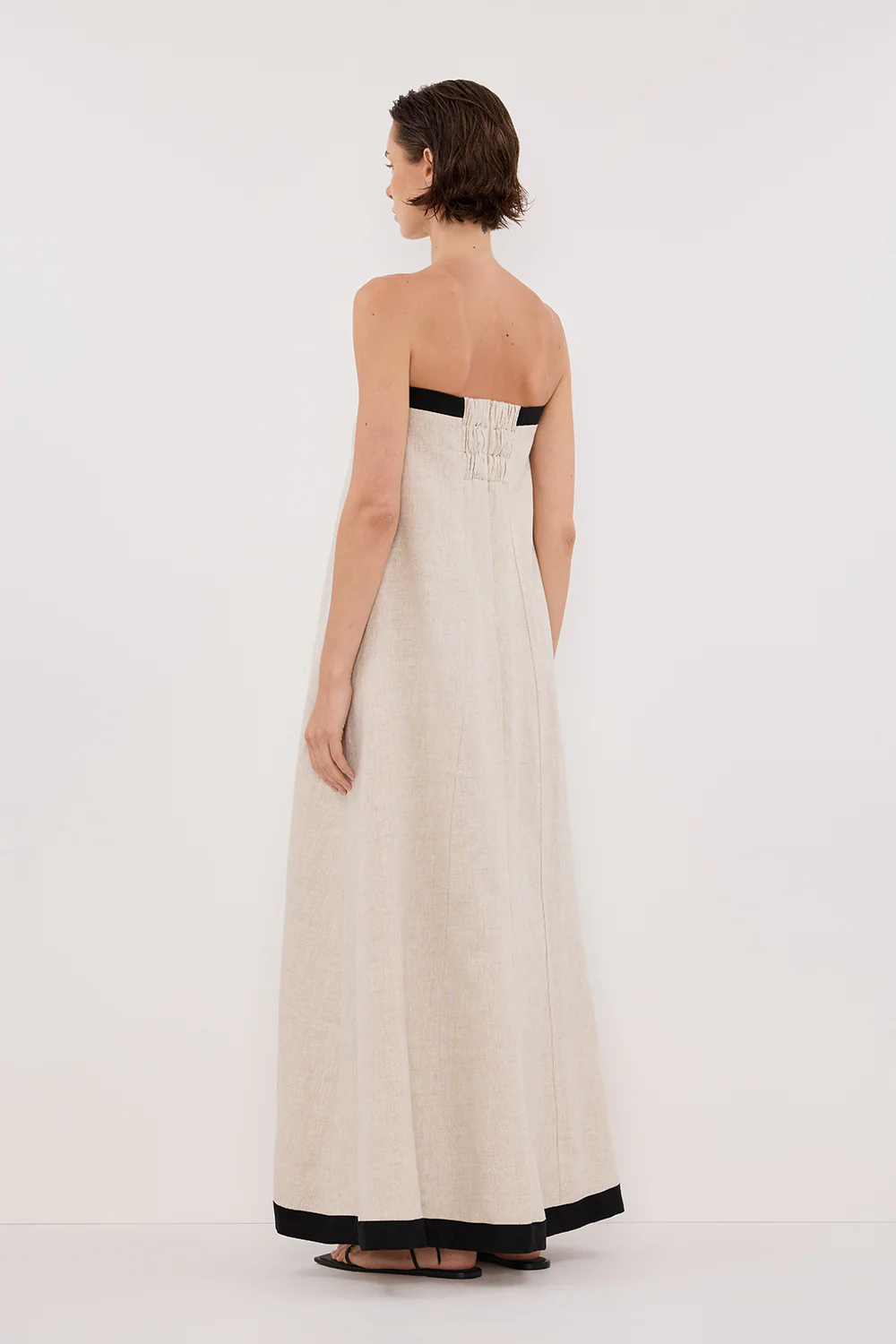 EBONY NATURAL STRAPLESS MIDI DRESS - Gamepaces