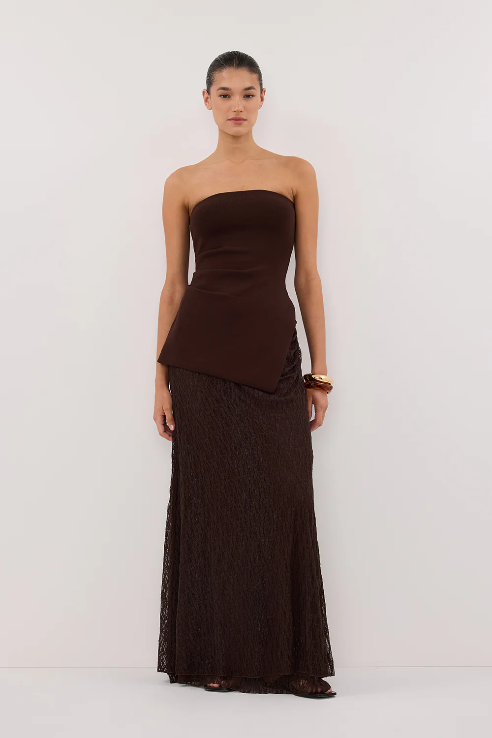 LIZZIE DARK CHOC LAYERED LACE SKIRT - Gamepaces