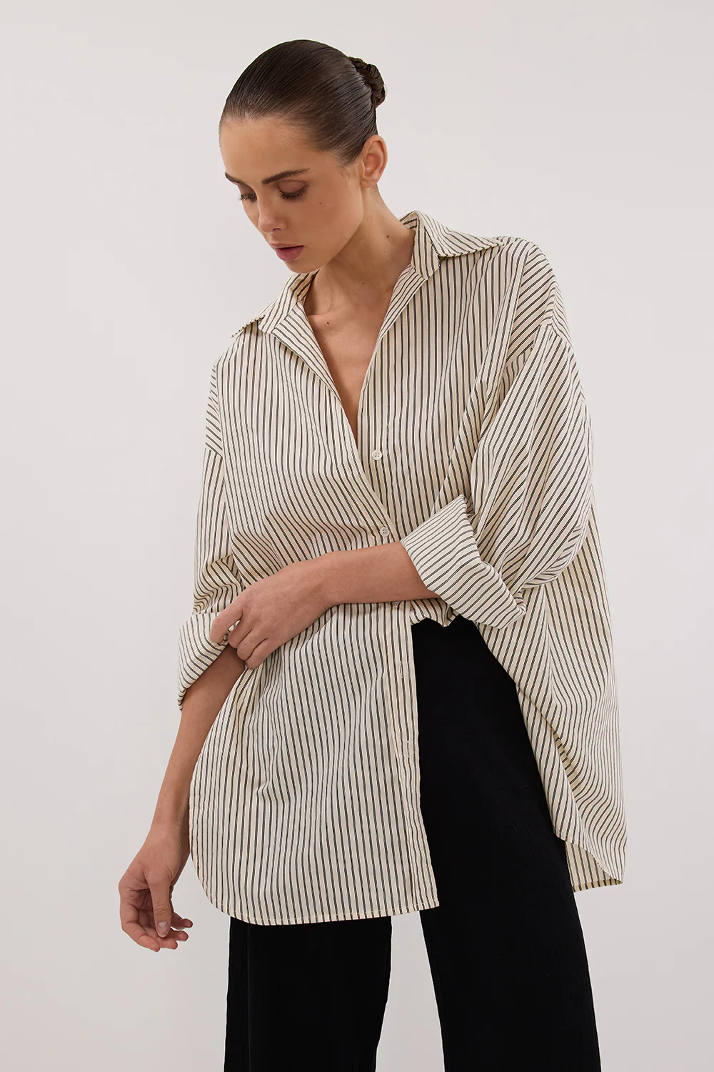 PALMA CREAM OVERSIZED SILK BLEND SHIRT - Gamepaces