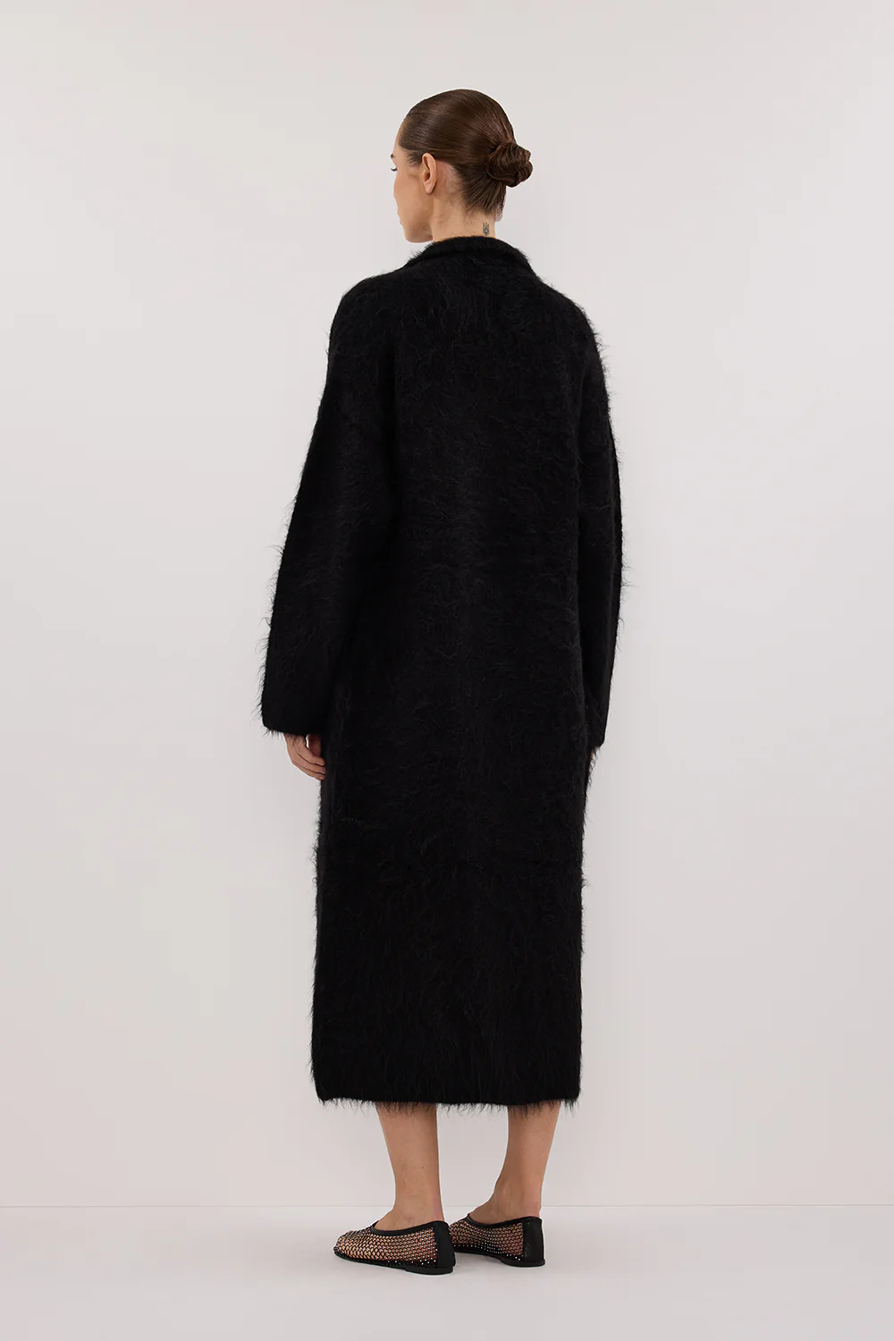 SALMA BLACK CARDIGAN COAT - Gamepaces
