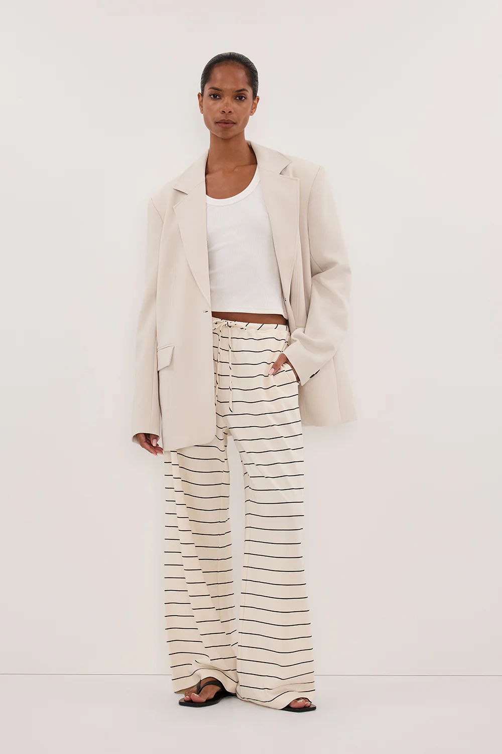 ESME OFF WHITE STRIPE PANT - Gamepaces