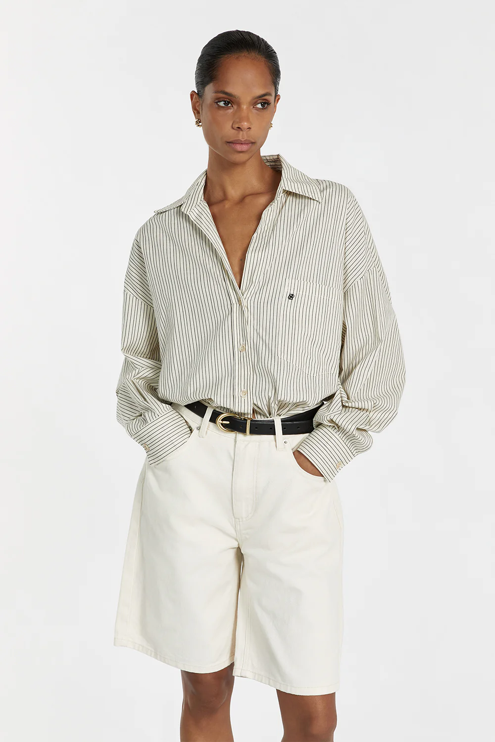 BAMBI CREAM BERMUDA DENIM SHORT - Gamepaces