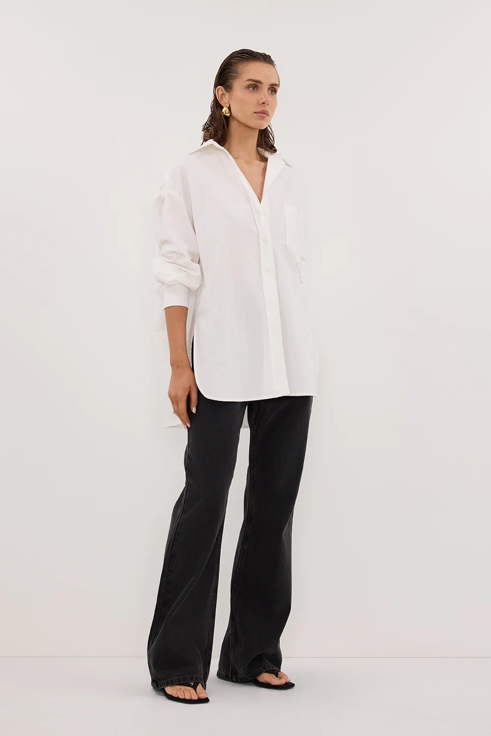 RHEA 2.0 WHITE OVERSIZED COTTON SHIRT - Gamepaces
