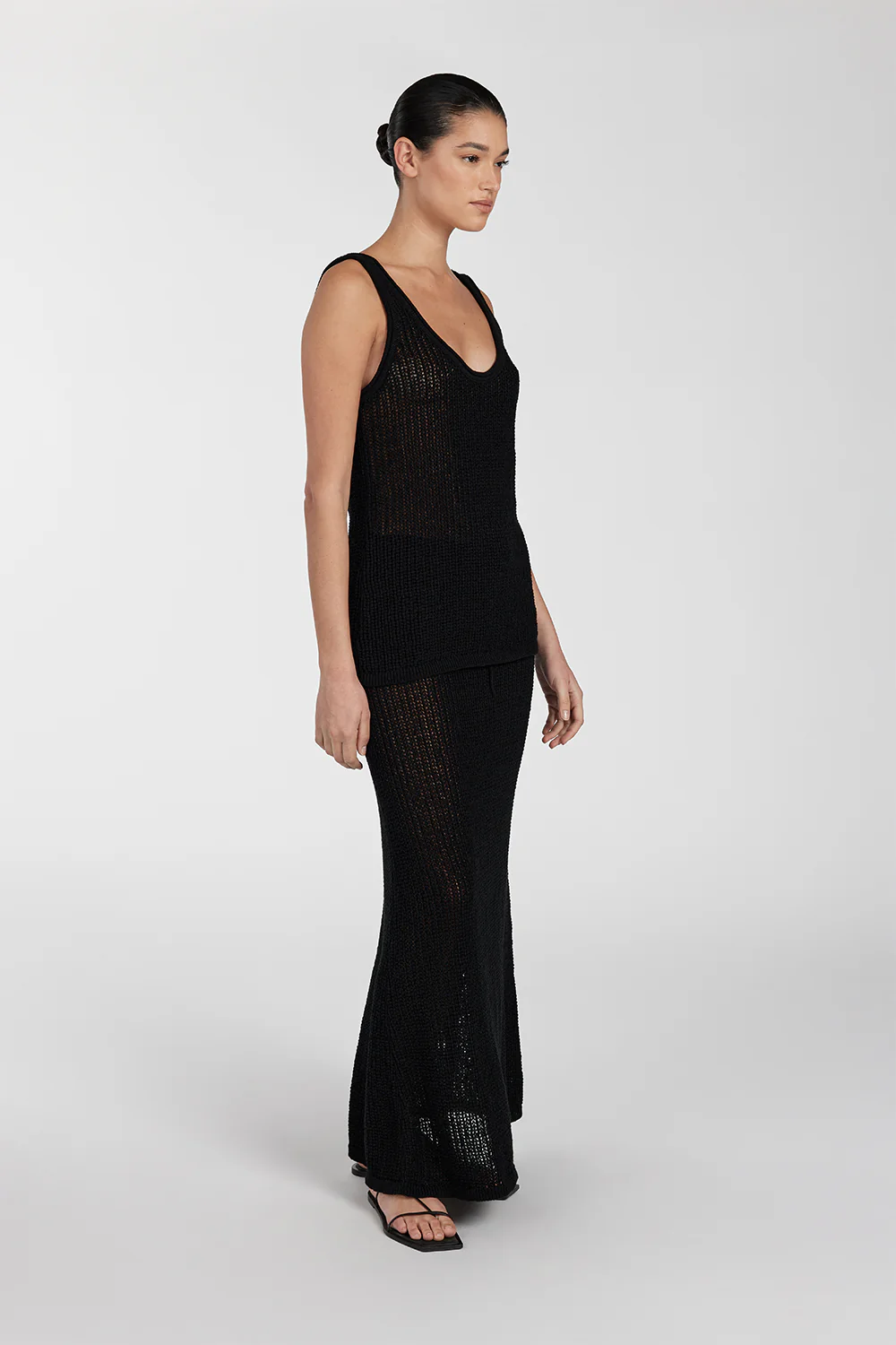 MARGOT BLACK SCOOP CROCHET TANK - Gamepaces