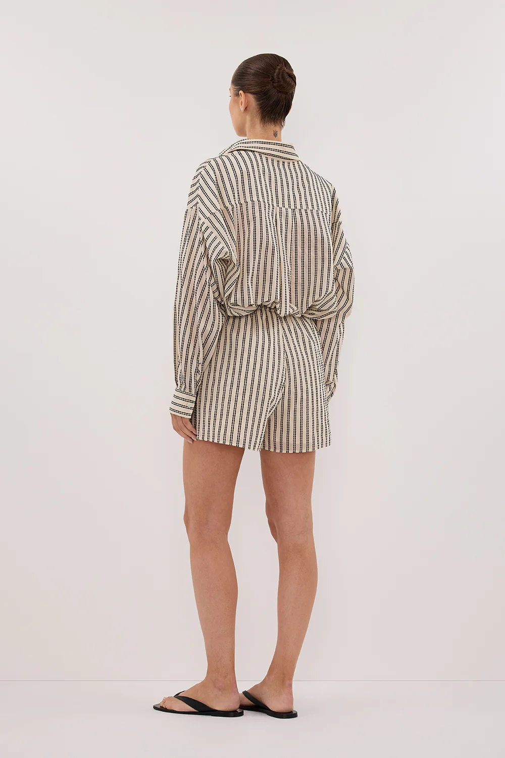 ELLIE CREAM STRIPE DRAWSTRING SHORTS - Gamepaces