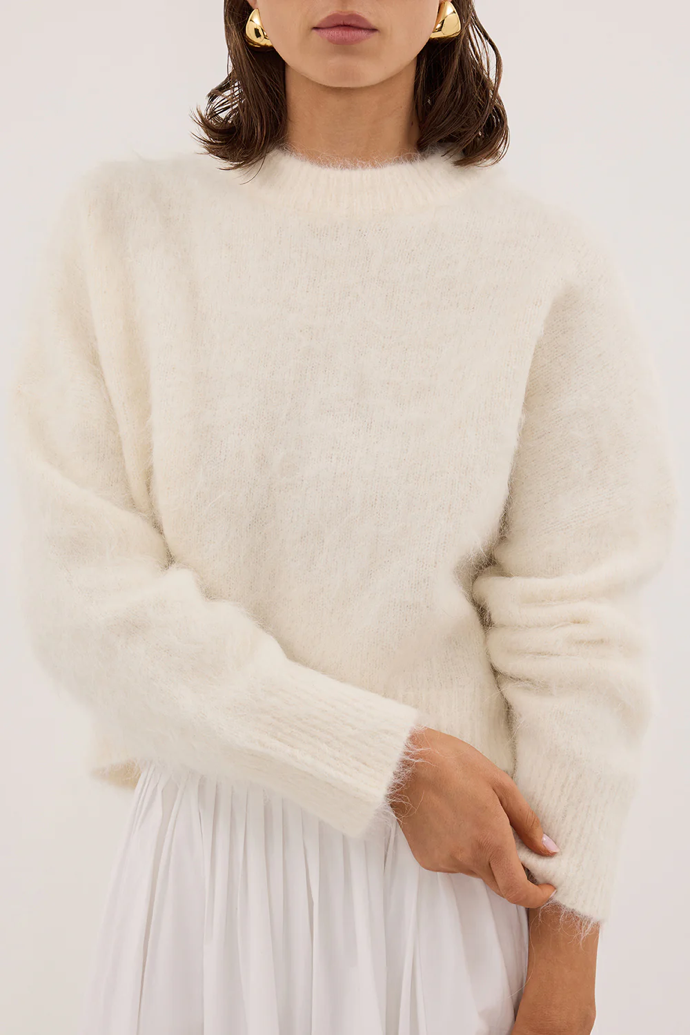 SALMA IVORY TUCK SLEEVE JUMPER - Gamepaces