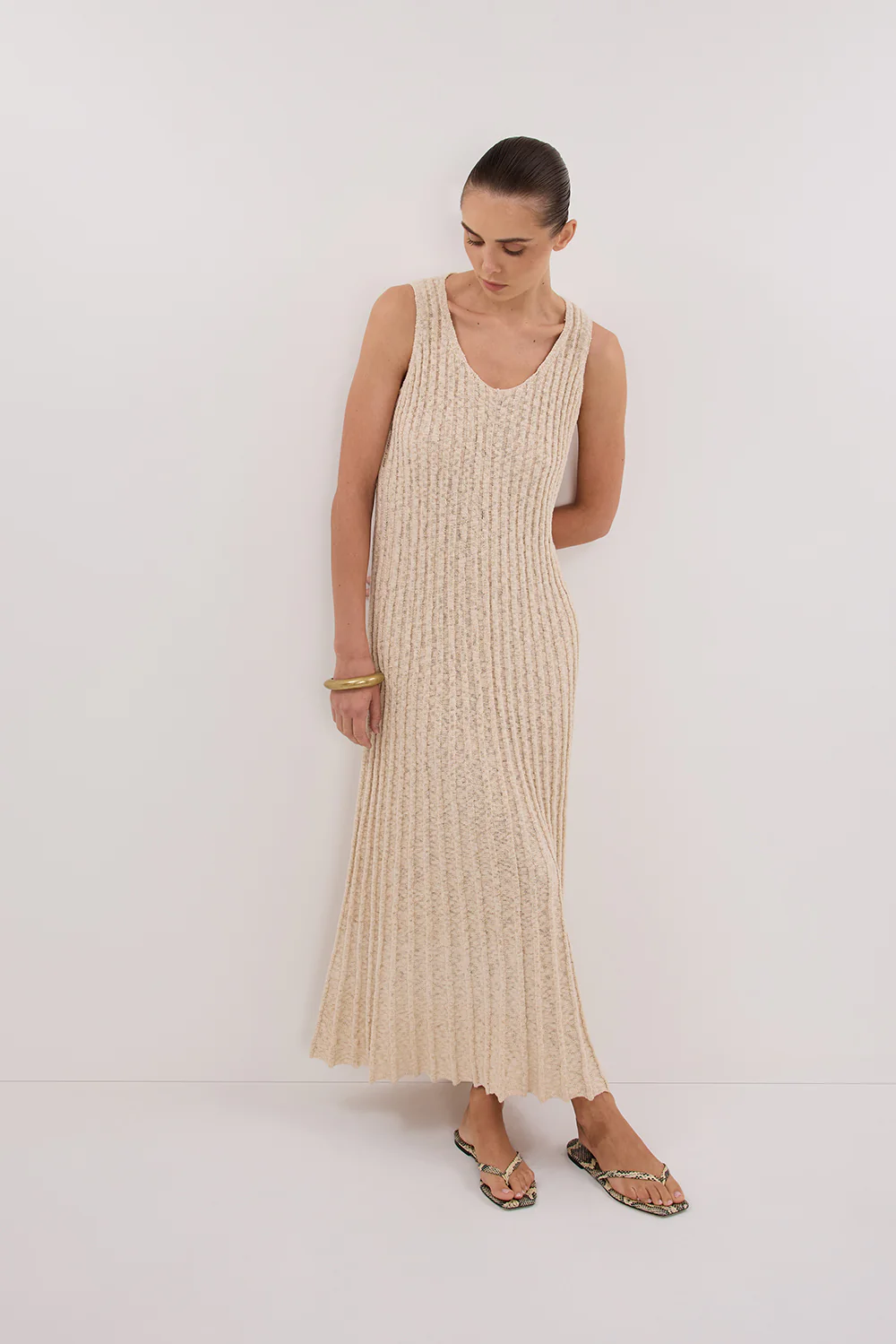 LEN NATURAL KNIT MAXI DRESS - Gamepaces