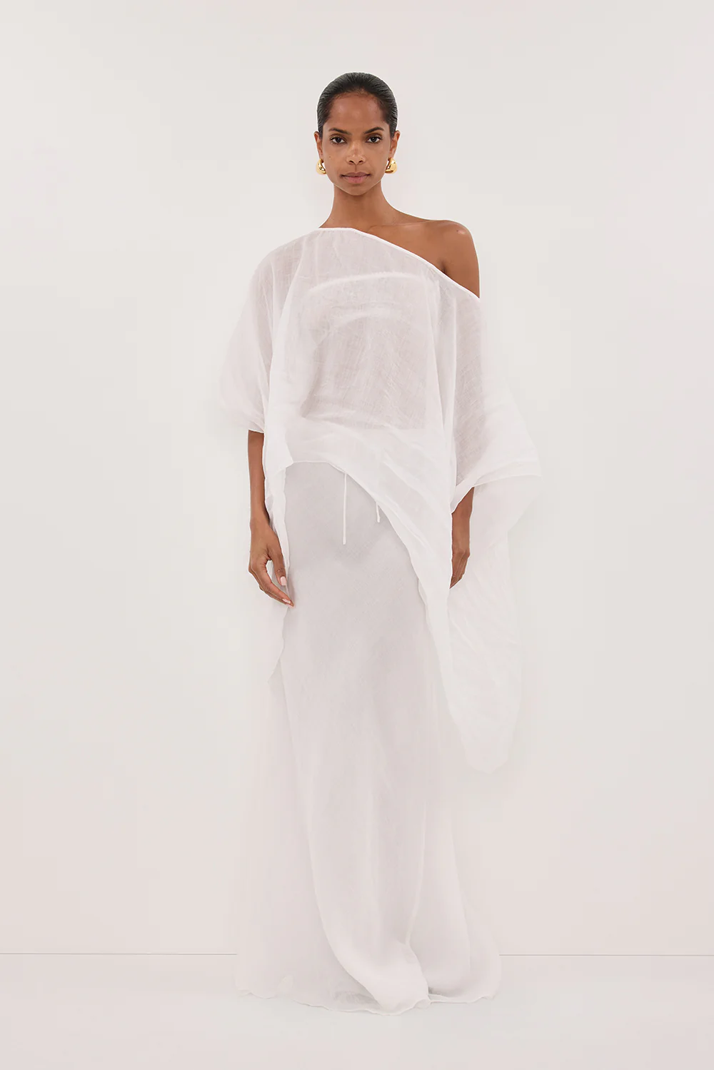 MAISON WHITE RAMIE BAIS MIDI SKIRT - Gamepaces