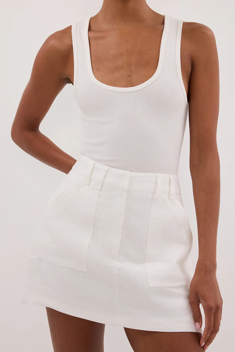 EVA OFF WHITE LINEN SKORT - Gamepaces