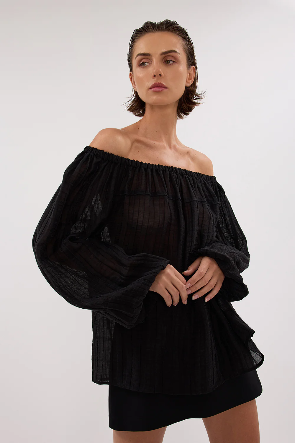 TAHITI BLACK LONG SLEEVE TOP - Gamepaces