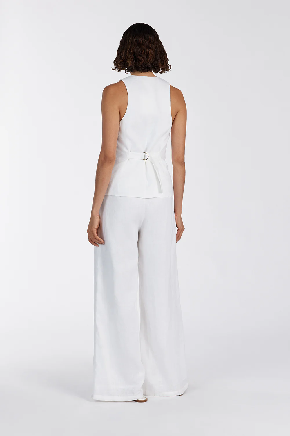 ALONDRA WHITE LINEN VEST - Gamepaces