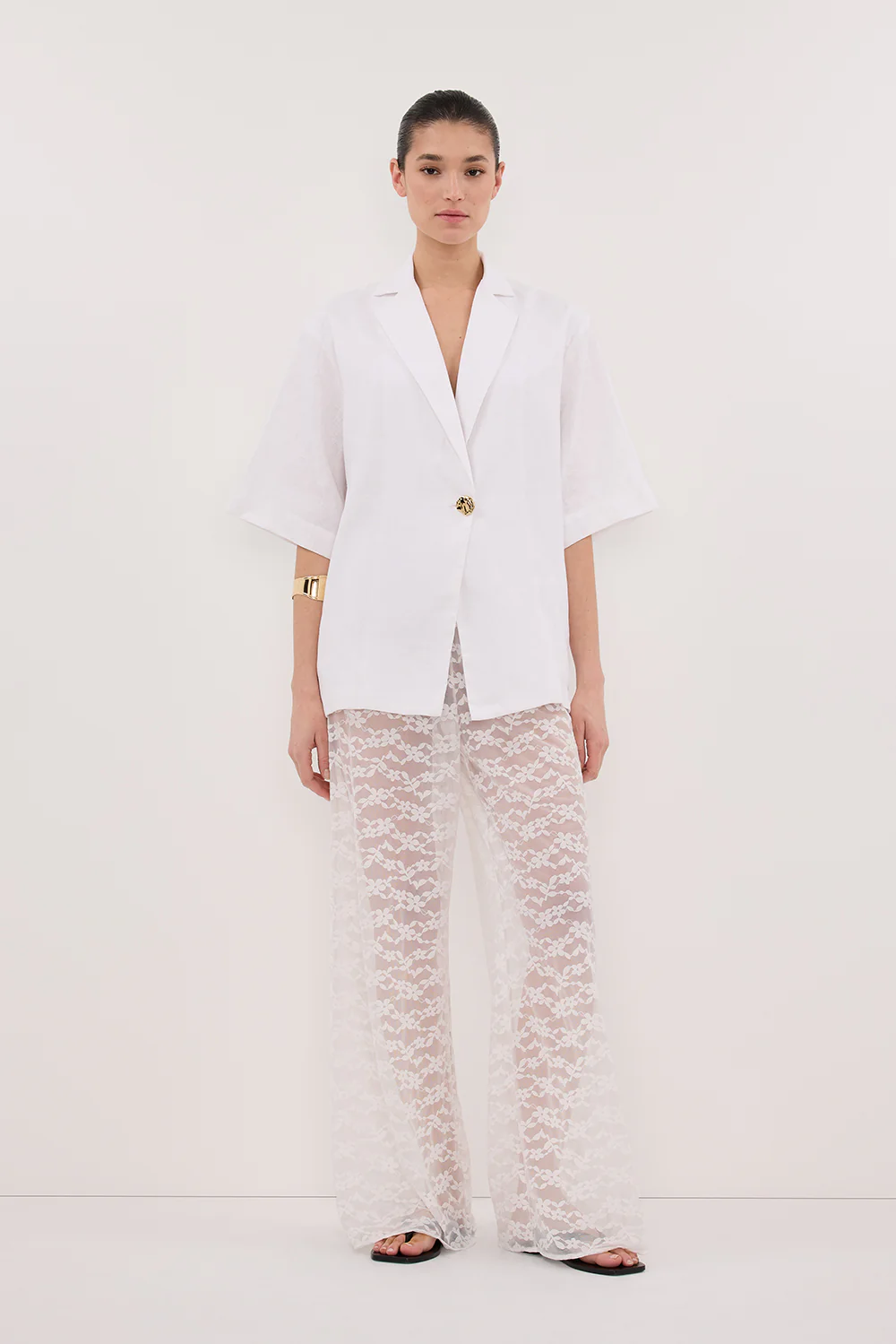 NALA WHITE LINEN RESORT SHIRT - Gamepaces