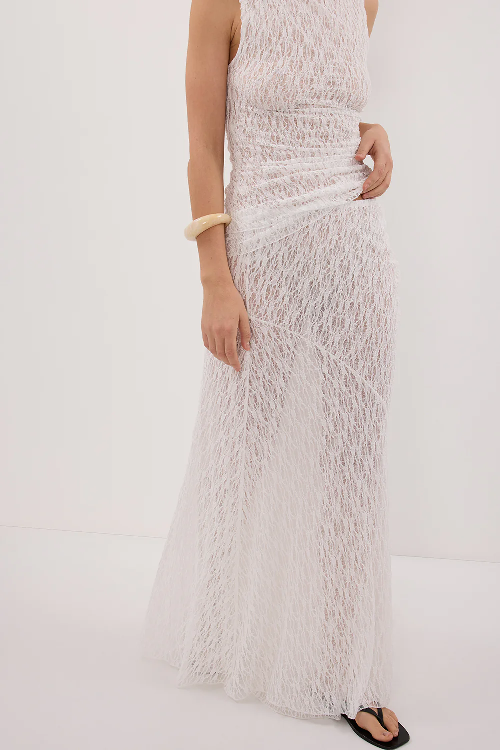 LIZZIE WHITE LAYERED LACE SKIRT - Gamepaces