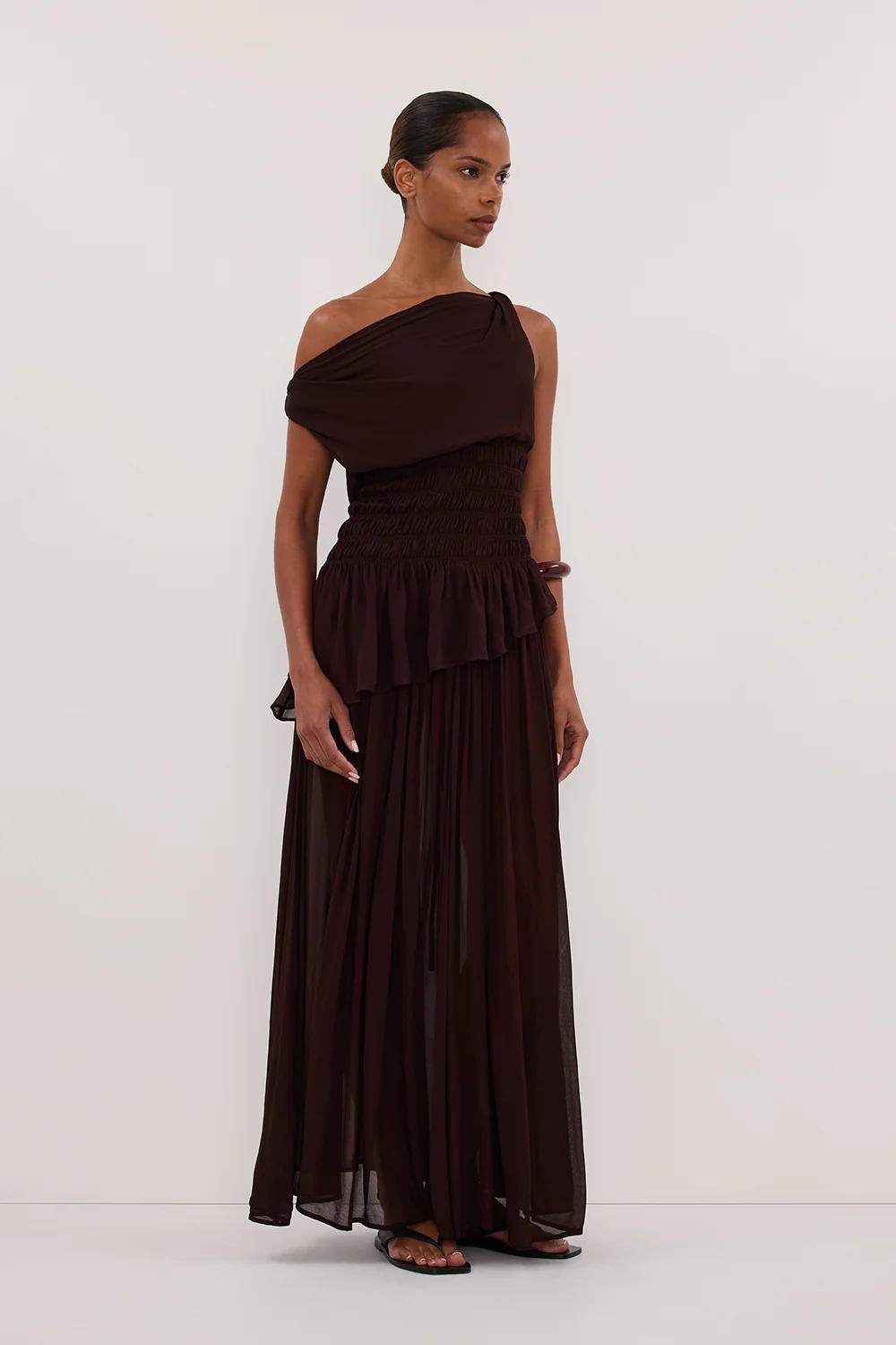 TIANA DARK CHOC MIDI SKIRT - Gamepaces