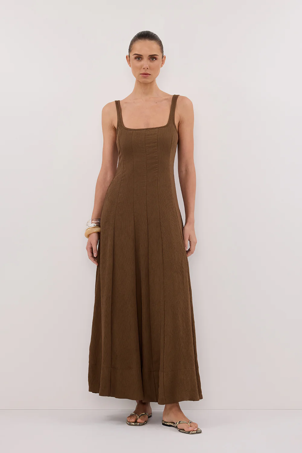 CANNE CHOCOLATE MIDI DRESS - Gamepaces