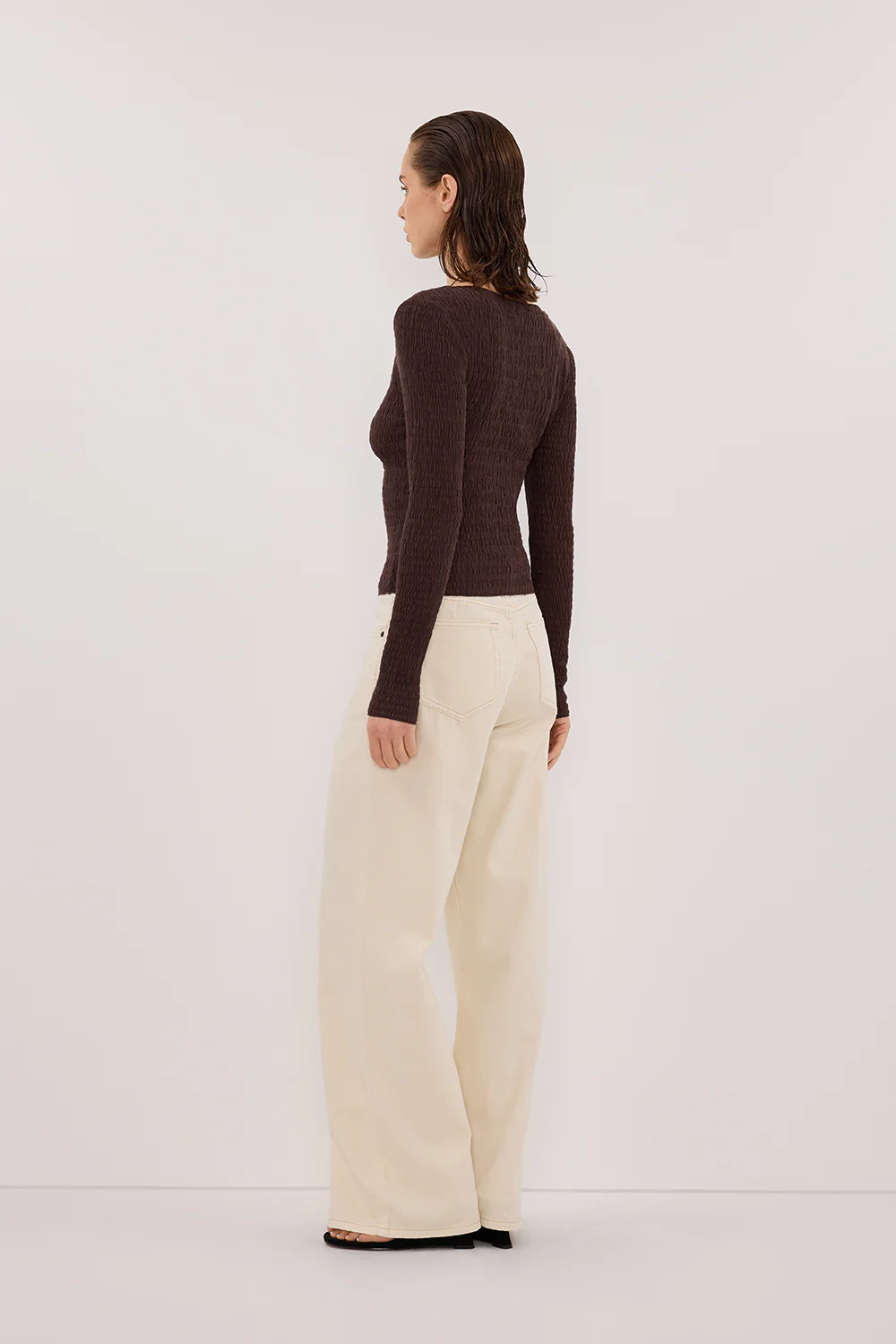MELISSA CHOC LONG SLEEVE KNIT TOP - Gamepaces