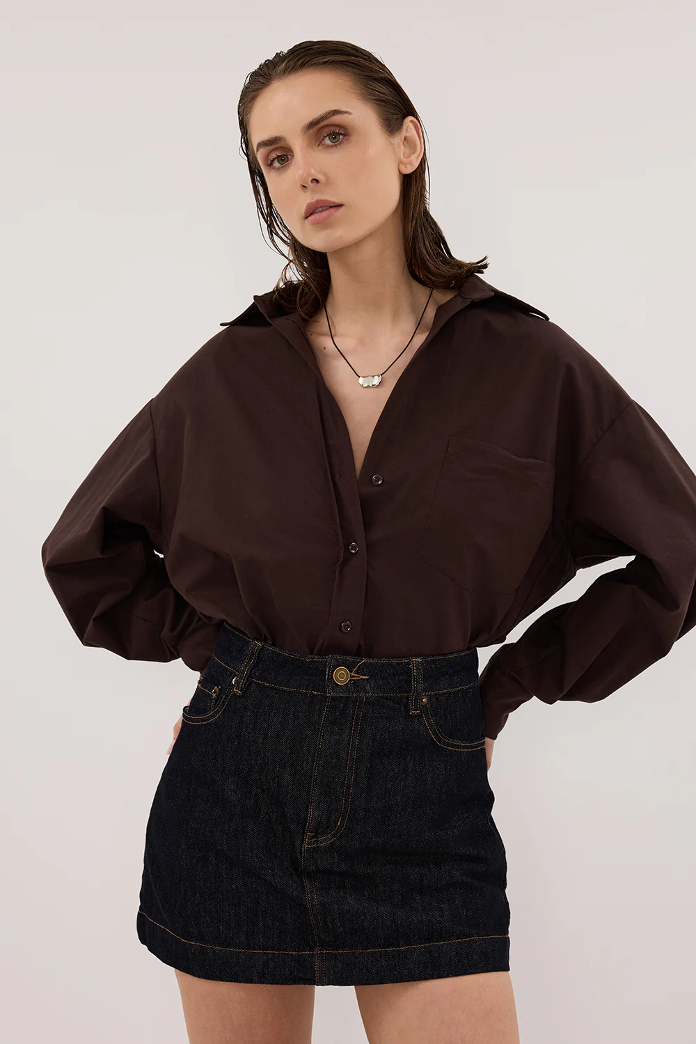 KERA RAW INDIGO DENIM A LINE SKORT - Gamepaces