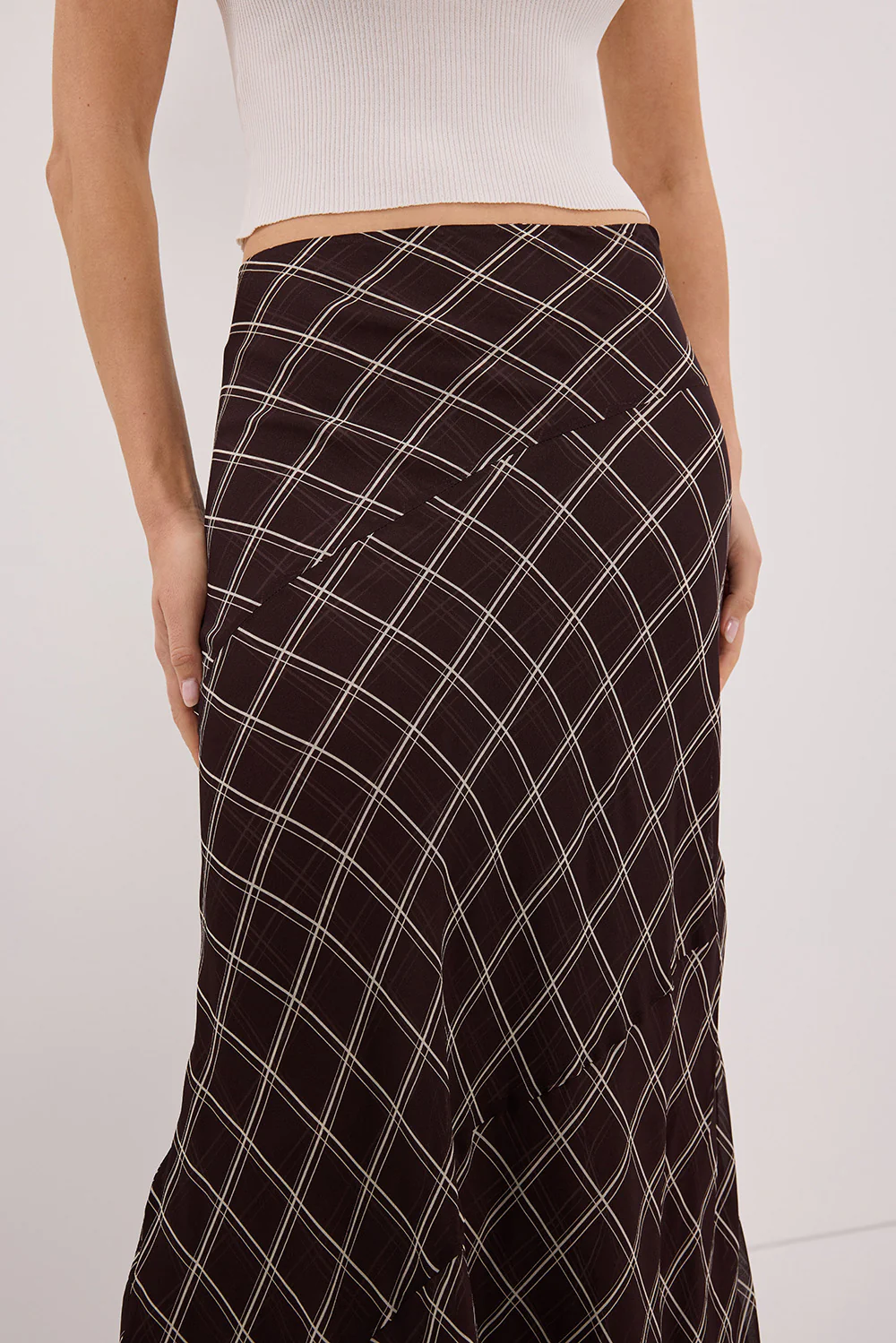 ARLINGTON CHOC MIDI SKIRT - Gamepaces