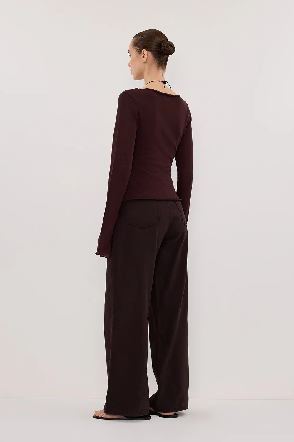 BLAKE PLUM LONG SLEEVE BOAT NECK KNIT TOP - Gamepaces