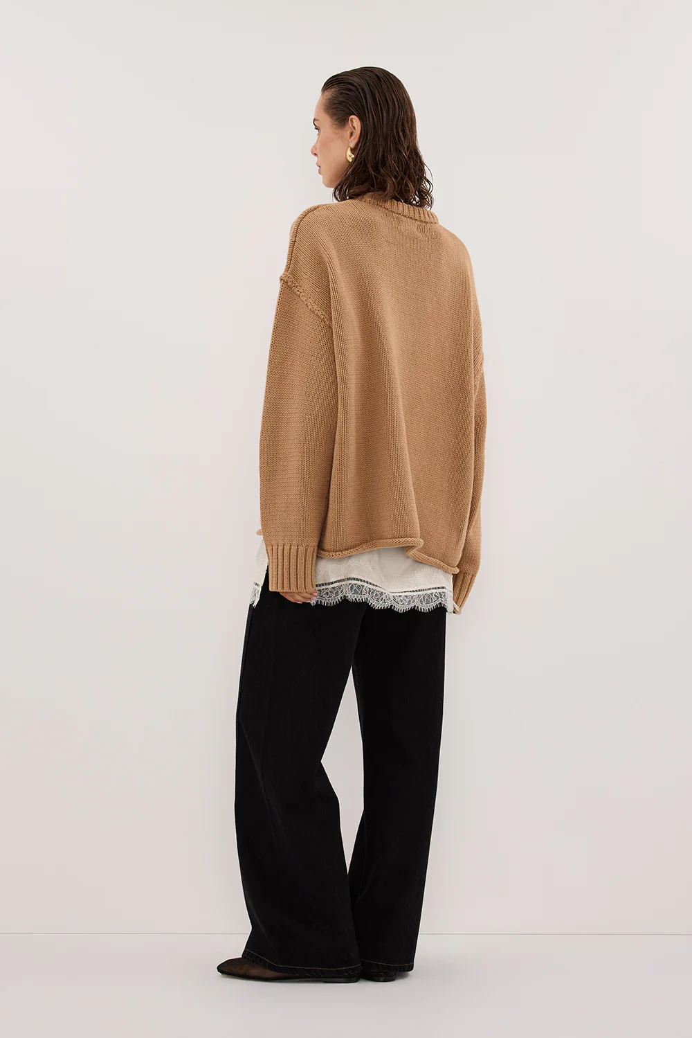 ROY WHEAT LONGLINE KNIT JUMPER - Gamepaces