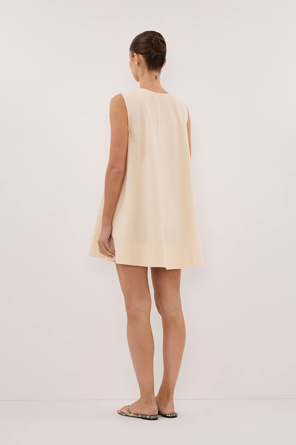 GABBY BUTTERMILK OVERSIZED COTTON MINI DRESS - Gamepaces