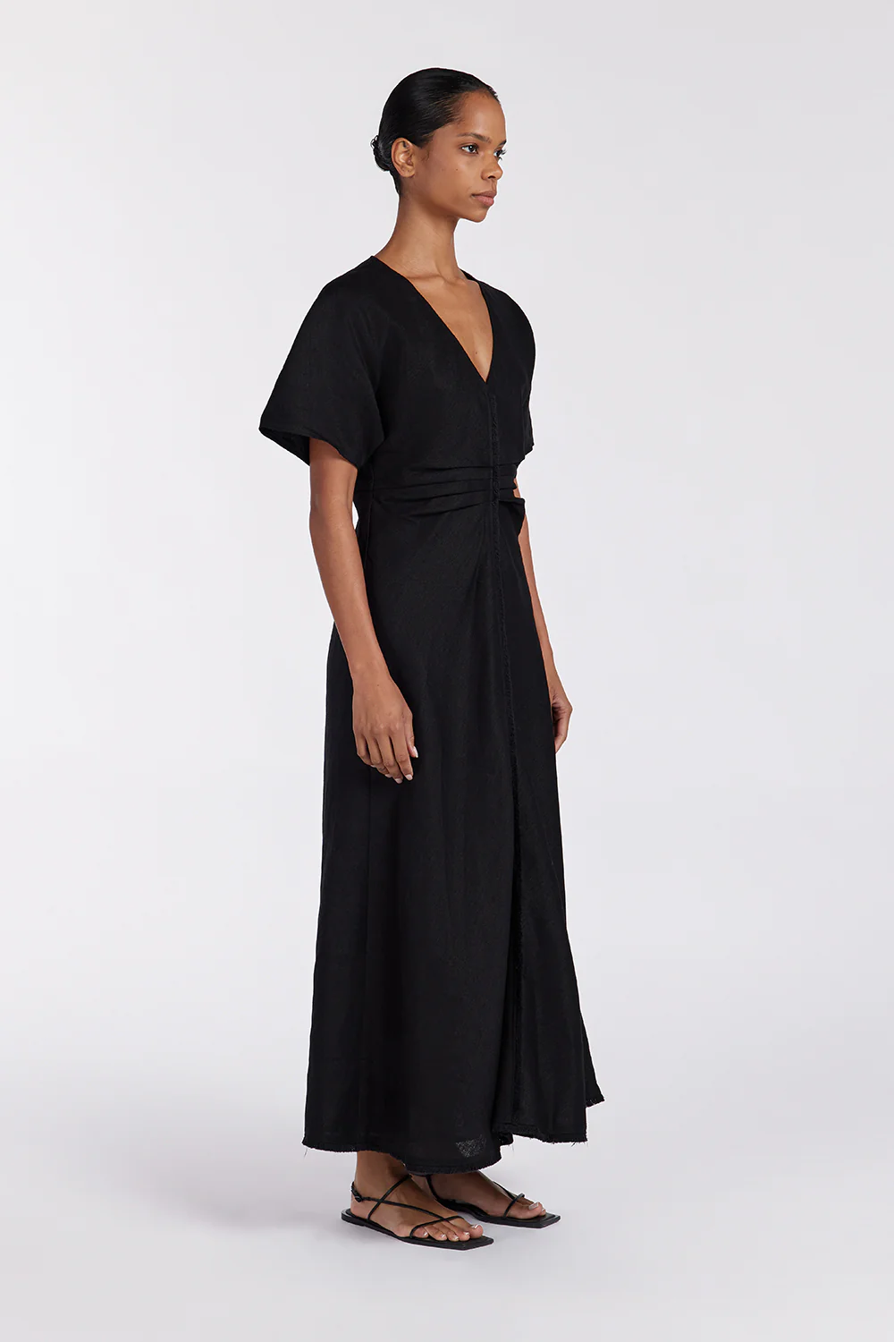 ZAHARA BLACK  FRINGING MIDI DRESS - Gamepaces