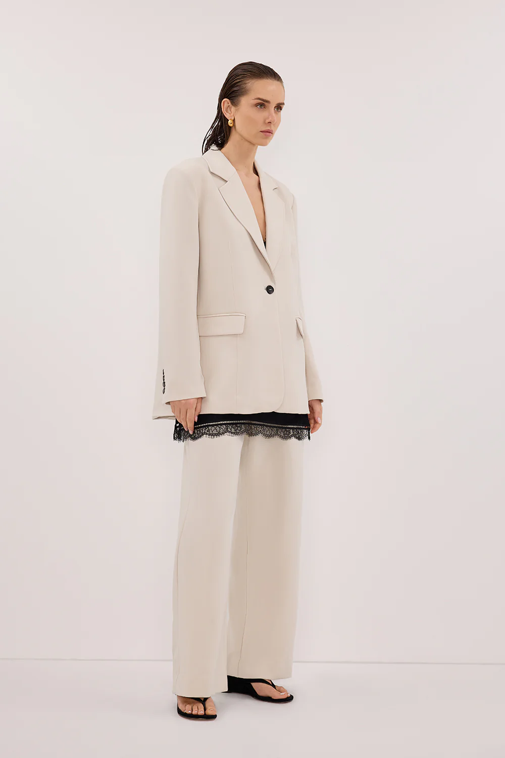 CHELSEA BONE OVERSIZED BLAZER - Gamepaces