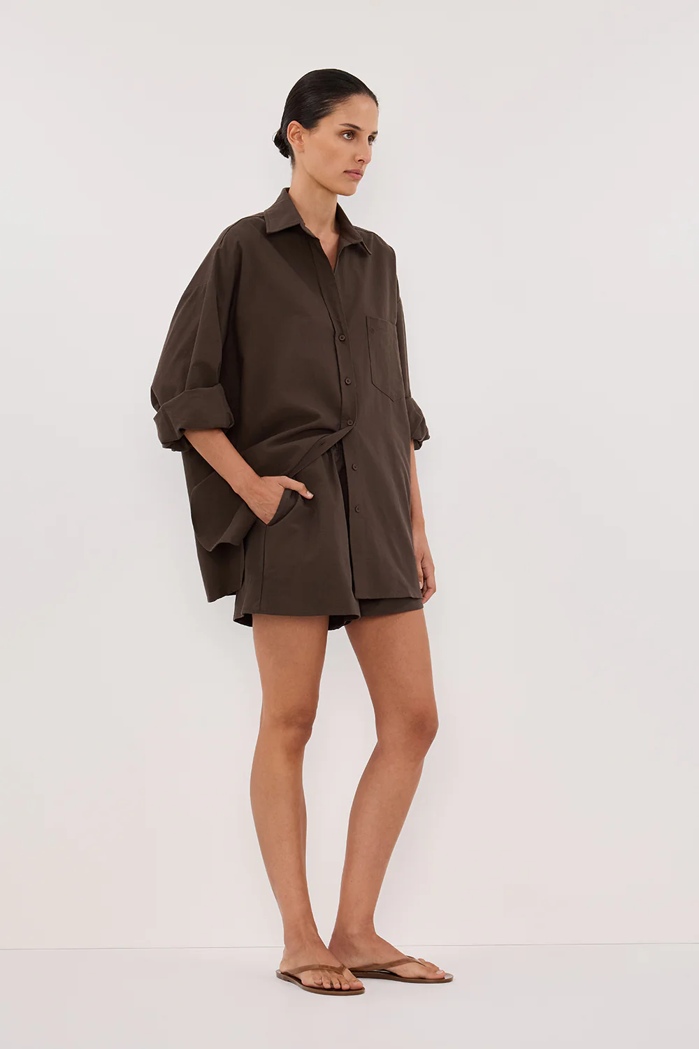 RHEA BITTER CHOC COTTON SHORT - Gamepaces