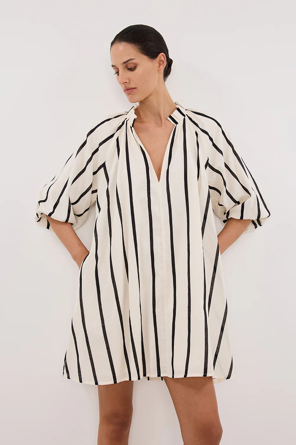 ELLIOT CREAM STRIPE SMOCK DRESS - Gamepaces