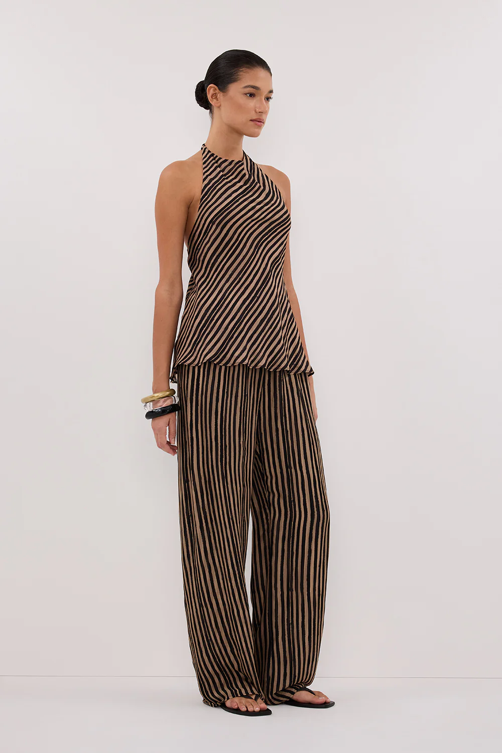 CHARLI TAN STRIPE PANT - Gamepaces