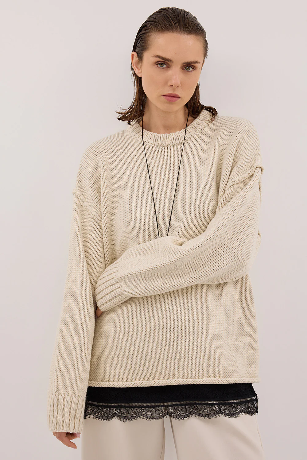 ROY PLASTER OVERSIZED LONGLINE KNIT JUMPER - Gamepaces