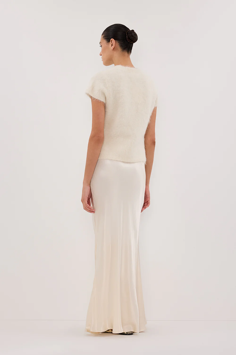 CHARLI CREAM SATIN MAXI SKIRT - Gamepaces