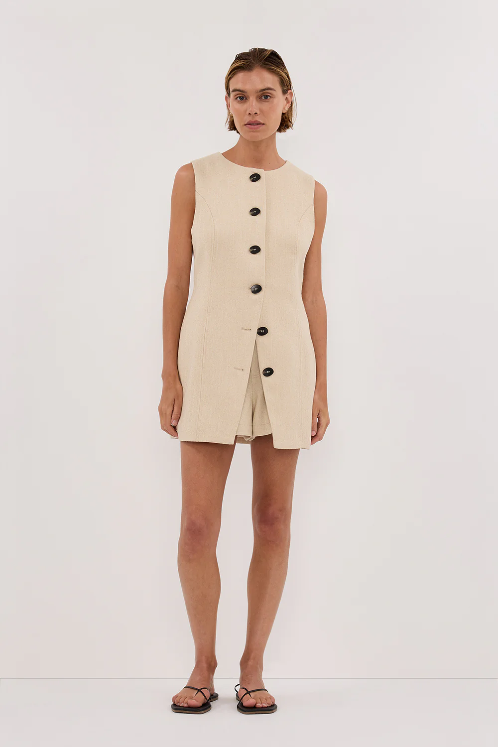 FRANKIE OAT TWEED TUNIC VEST - Gamepaces