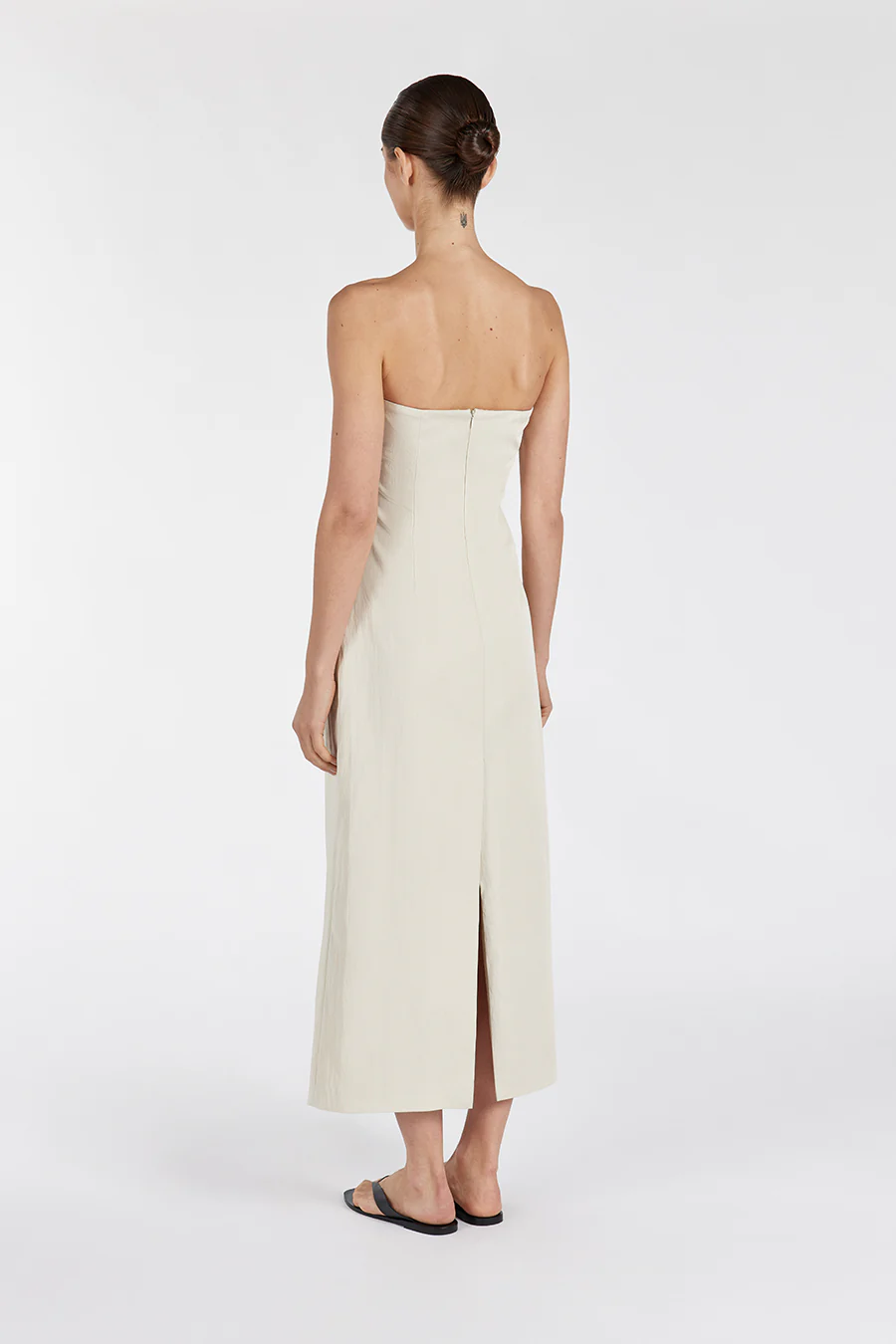 OPAL OAT STRAPLESS MIDI DRESS - Gamepaces
