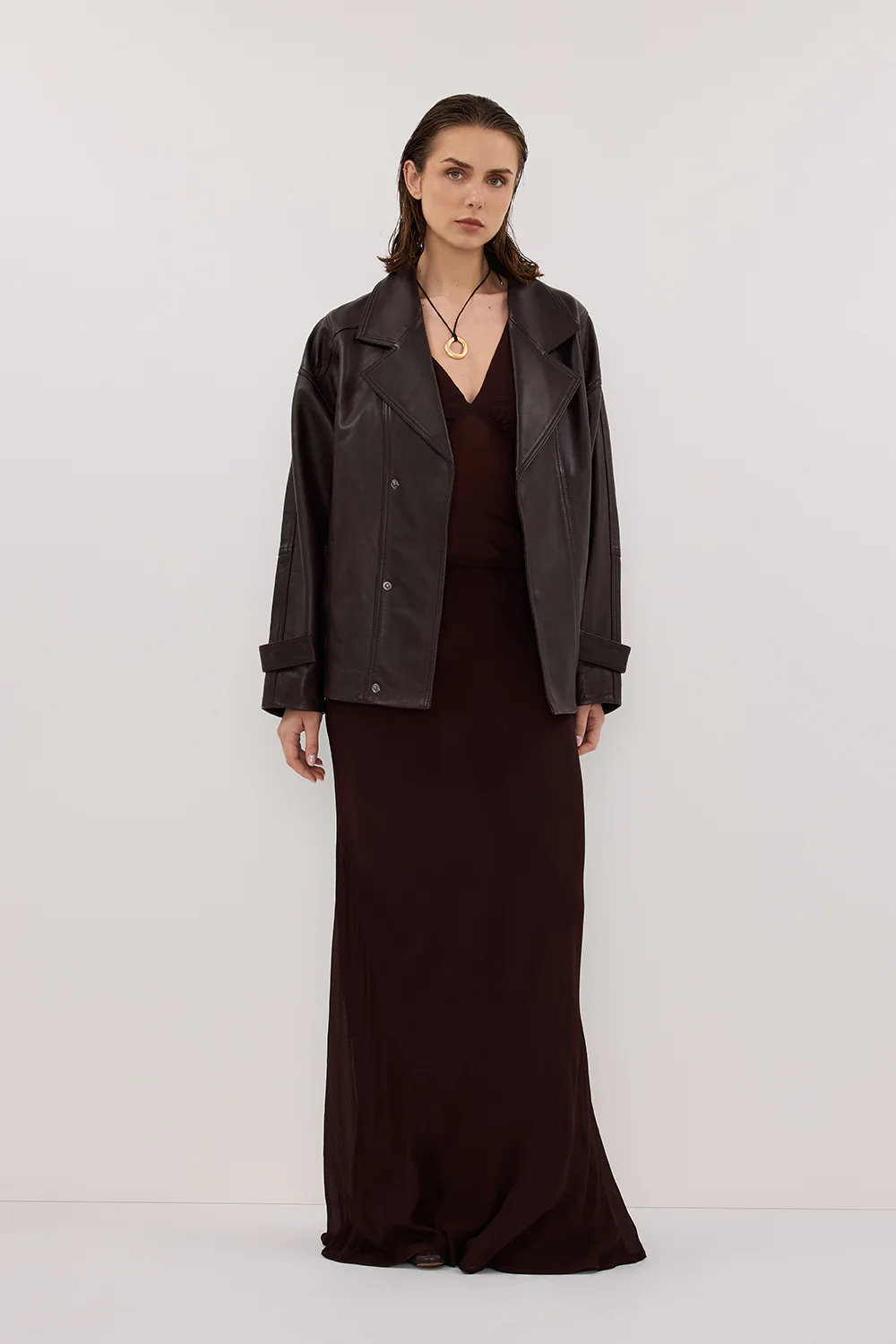 CARLY DARK CHOC MIDI SKIRT - Gamepaces