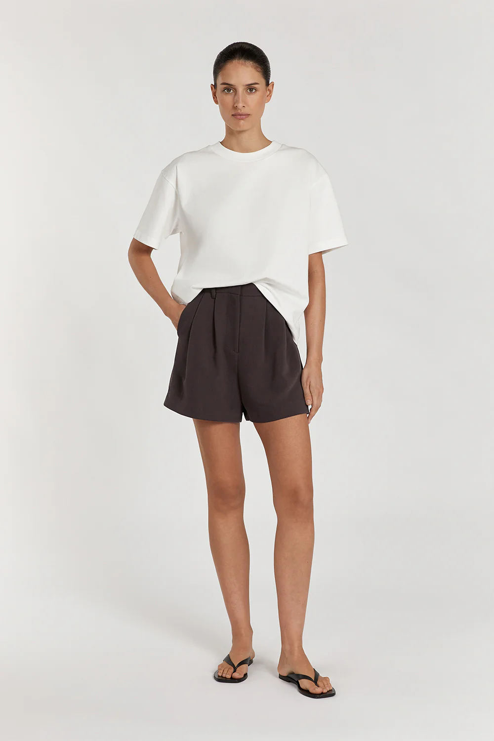 ELLE DARK CHOCOLATE TAILORED SHORT - Gamepaces