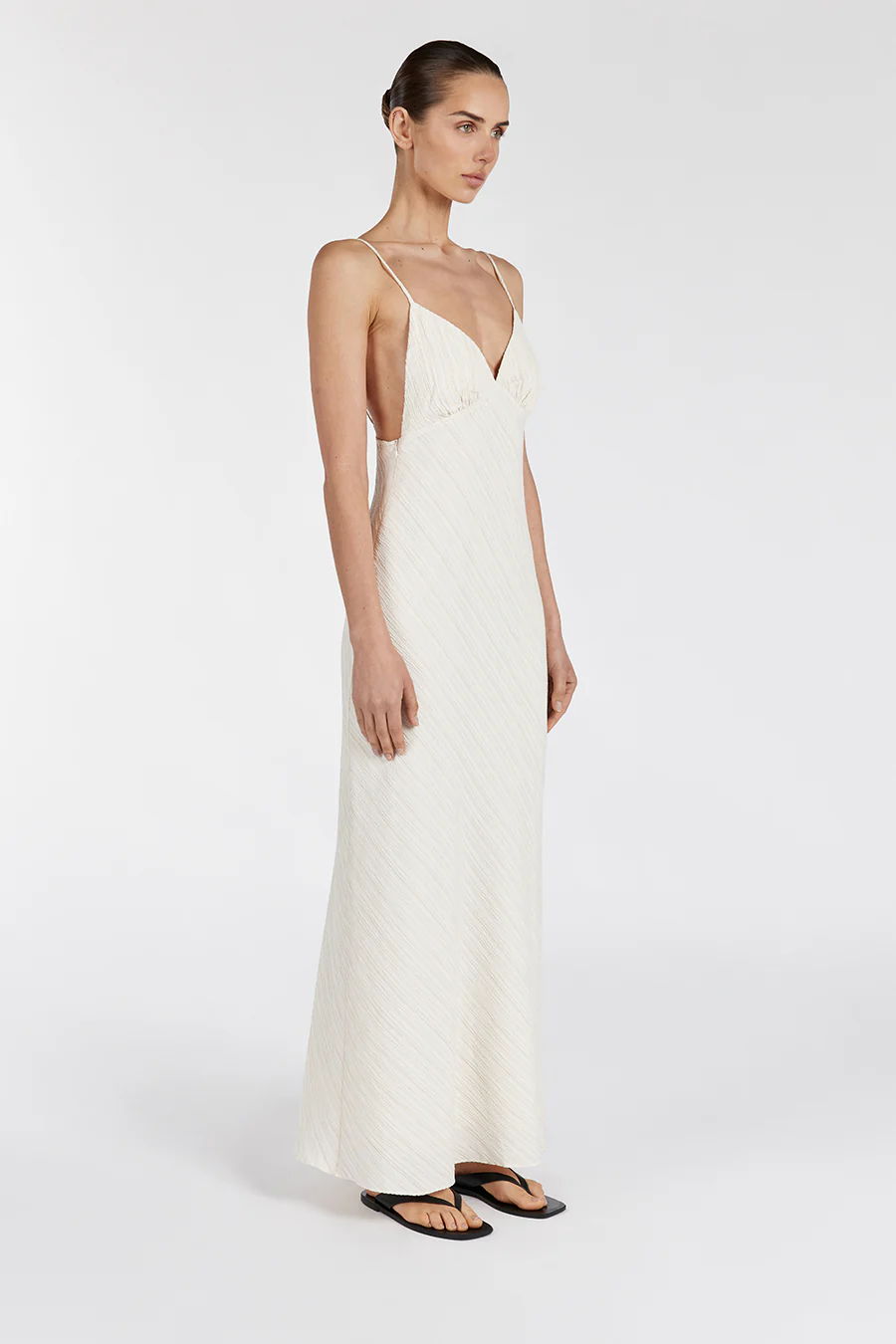 LOZ CREAM SLIP MIDI DRESS - Gamepaces