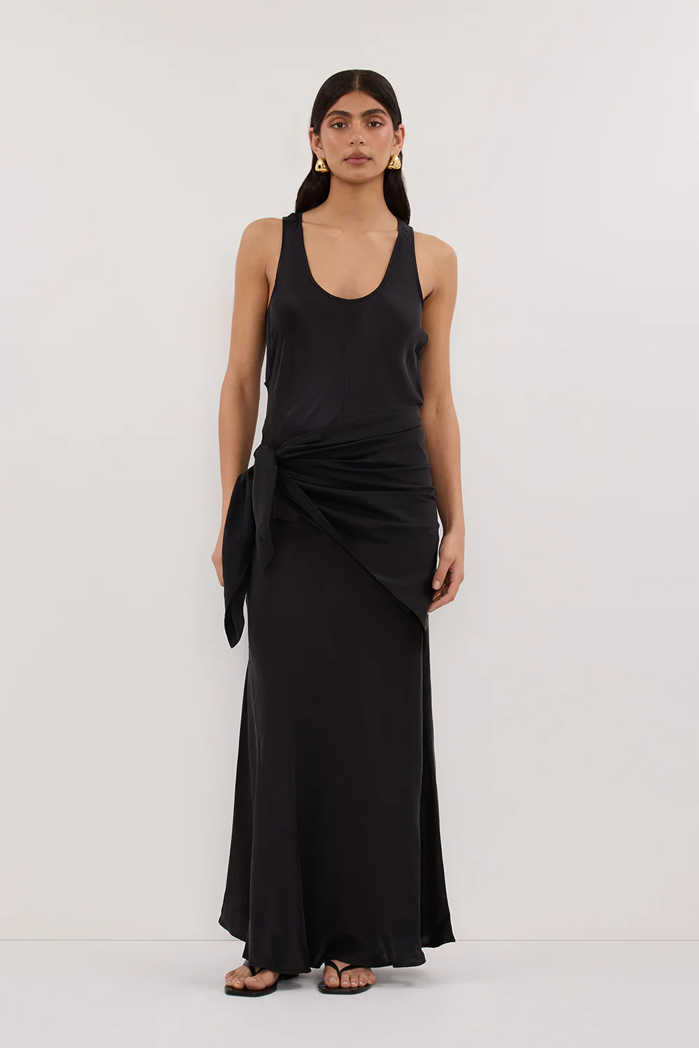 PERCY BLACK SILK SCARF TOP - Gamepaces