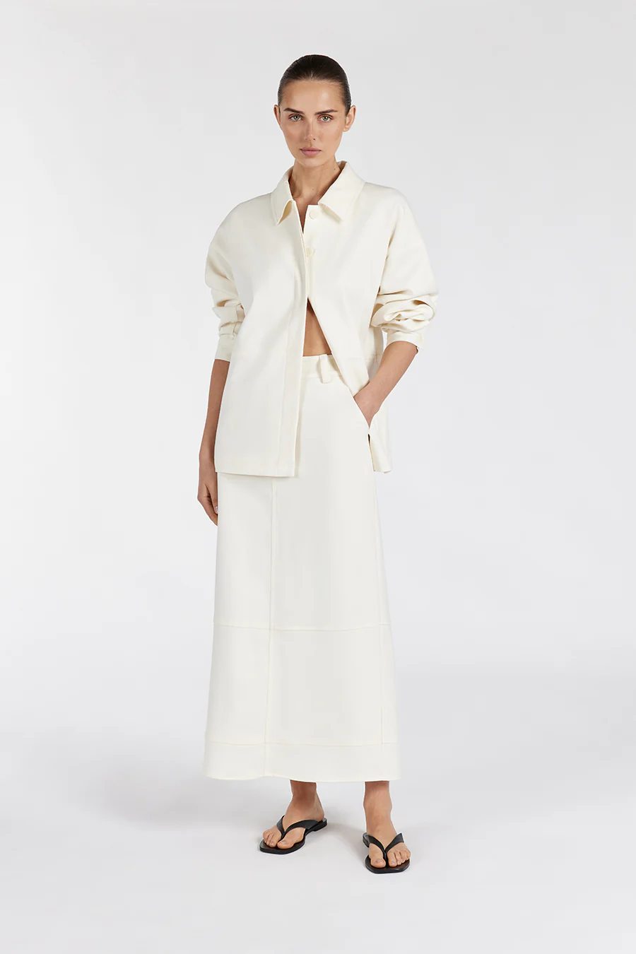 JAC CREAM MIDI SKIRT - Gamepaces