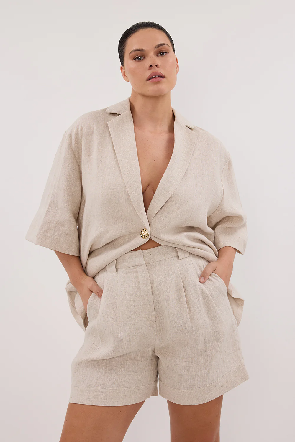 ALONDRA NATURAL LINEN SHORT - Gamepaces