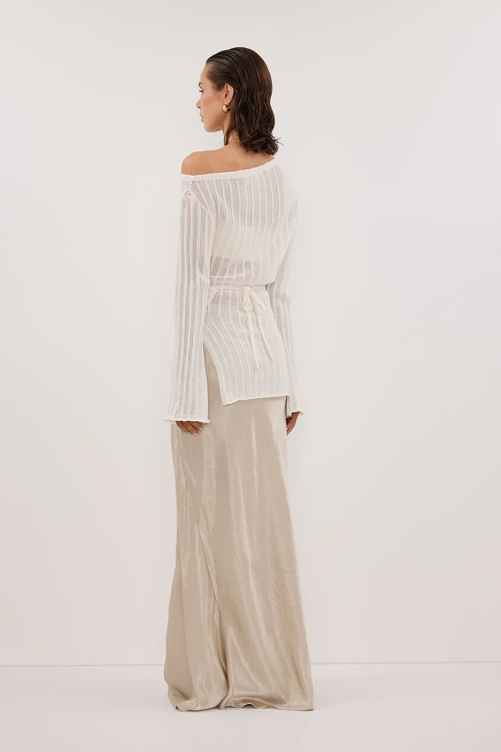 BOWIE IVORY LONG SLEEVE KNIT TOP - Gamepaces